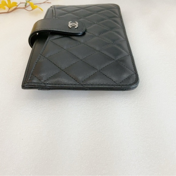 ❤️Beautiful 💎 Authentic Chanel Classic Black Lambskin 2 Set Pouch Long Wallet - Picture 16 of 16